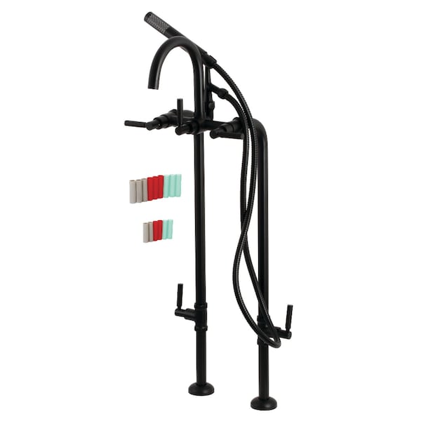 Aqua Vintage CCK8100DKL Freestanding Tub Faucet with Supply Line, Stop Valve, Matte Black CCK8100DKL - main